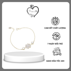 Lắc tay cỏ 4 lá may mắn đính đá LTN0363