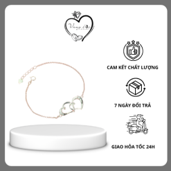 Lắc tay bạc nữ hình trái tim khắc tên LTN0236